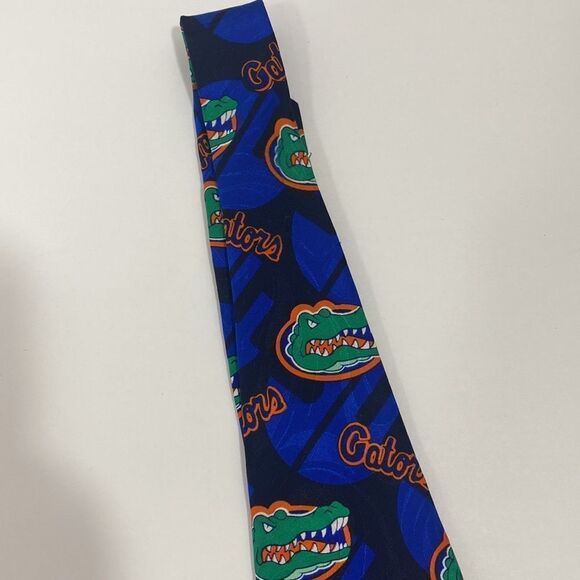 Florida Gators Football Merge Left Orange Blue Neck Tie - Picture 12 of 16